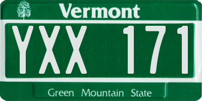 VT license plate YXX171