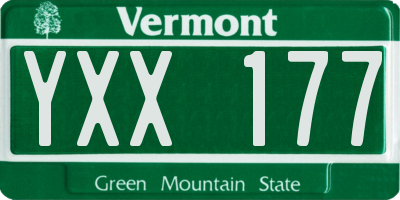VT license plate YXX177