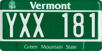 VT license plate YXX181