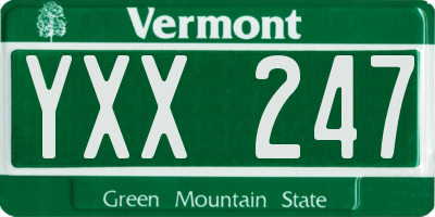 VT license plate YXX247