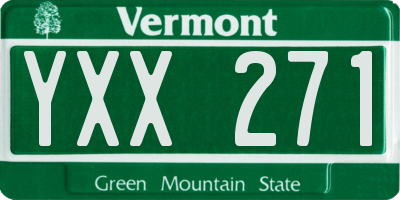 VT license plate YXX271