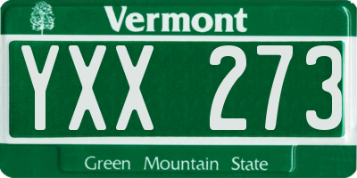 VT license plate YXX273