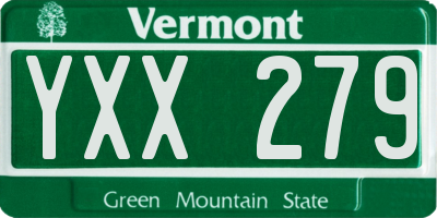 VT license plate YXX279