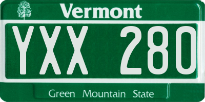 VT license plate YXX280
