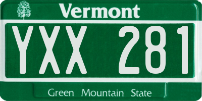 VT license plate YXX281