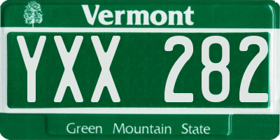 VT license plate YXX282