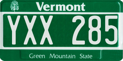 VT license plate YXX285