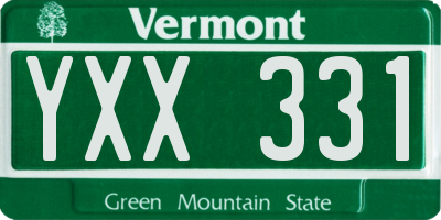 VT license plate YXX331