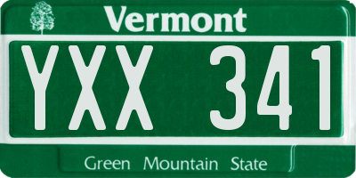 VT license plate YXX341