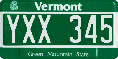 VT license plate YXX345