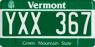 VT license plate YXX367