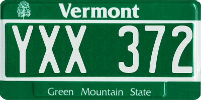 VT license plate YXX372