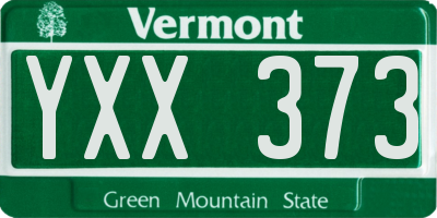 VT license plate YXX373