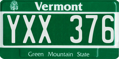 VT license plate YXX376