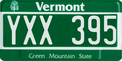 VT license plate YXX395