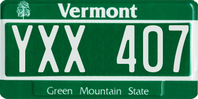 VT license plate YXX407