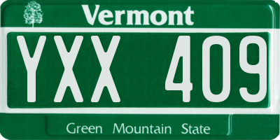VT license plate YXX409