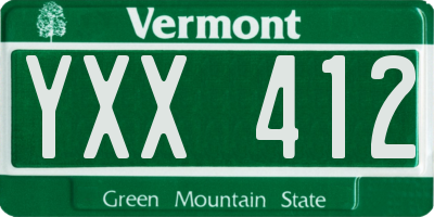 VT license plate YXX412