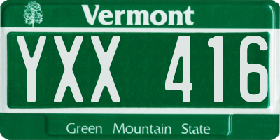 VT license plate YXX416
