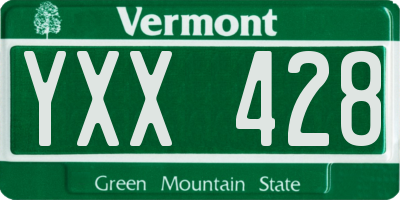 VT license plate YXX428
