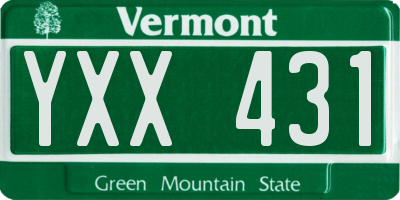 VT license plate YXX431