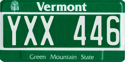 VT license plate YXX446