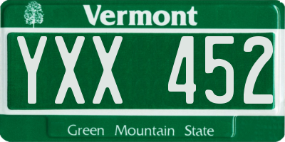 VT license plate YXX452