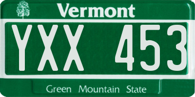 VT license plate YXX453