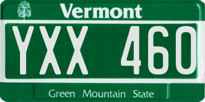 VT license plate YXX460