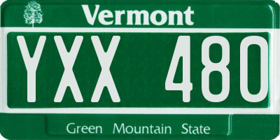 VT license plate YXX480