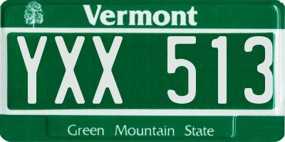 VT license plate YXX513