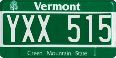 VT license plate YXX515