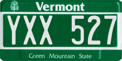 VT license plate YXX527