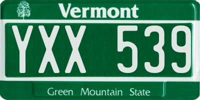 VT license plate YXX539
