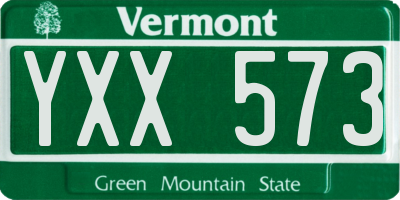 VT license plate YXX573