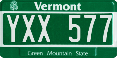 VT license plate YXX577