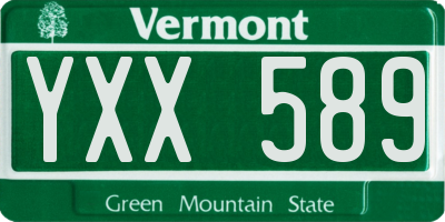 VT license plate YXX589
