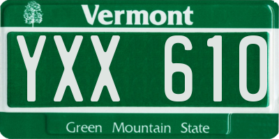 VT license plate YXX610