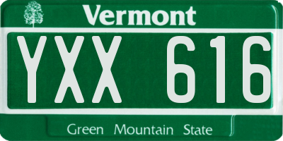 VT license plate YXX616