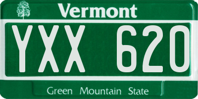 VT license plate YXX620