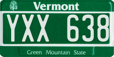 VT license plate YXX638