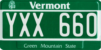 VT license plate YXX660