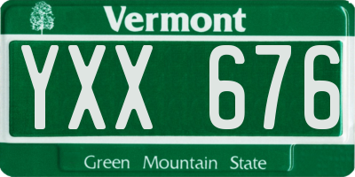 VT license plate YXX676