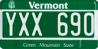 VT license plate YXX690