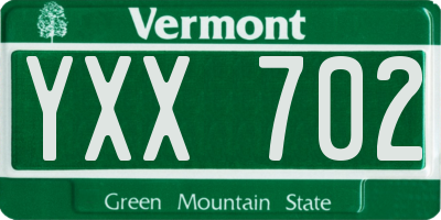 VT license plate YXX702