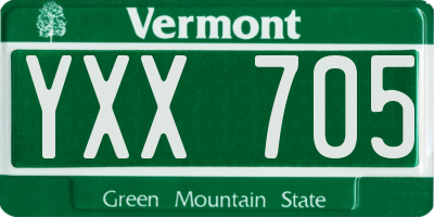 VT license plate YXX705