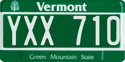 VT license plate YXX710