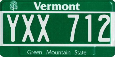 VT license plate YXX712