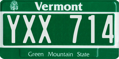 VT license plate YXX714