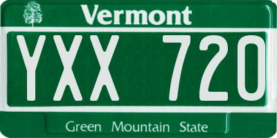 VT license plate YXX720
